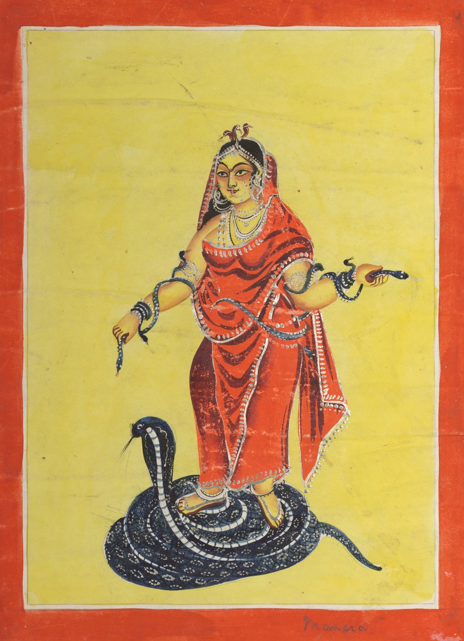 Manasa, käärmejumalatar, 1800-luku. tekijältä Unbekannt