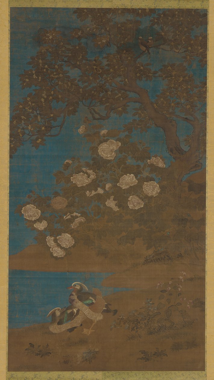 Mandariiniankat ja kukat, Ming- tai Qing-dynastia, 1600-luku. tekijältä Unbekannt