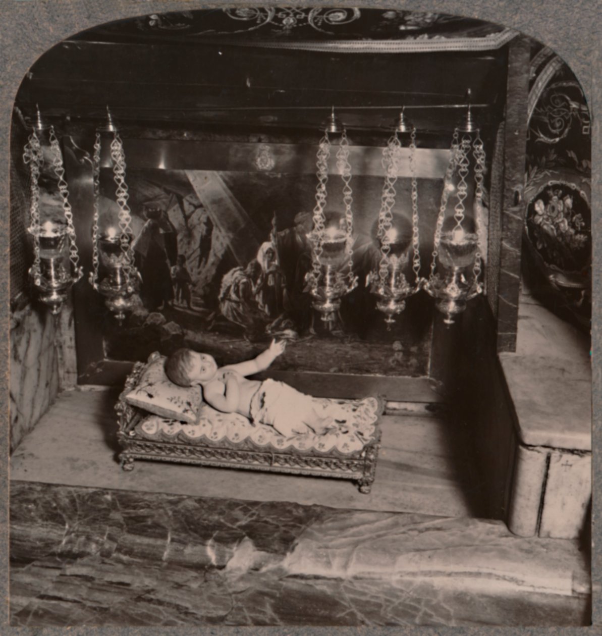 Kristuksen seimi, syntymäkirkko, Betlehem, c1900 tekijältä Unbekannt