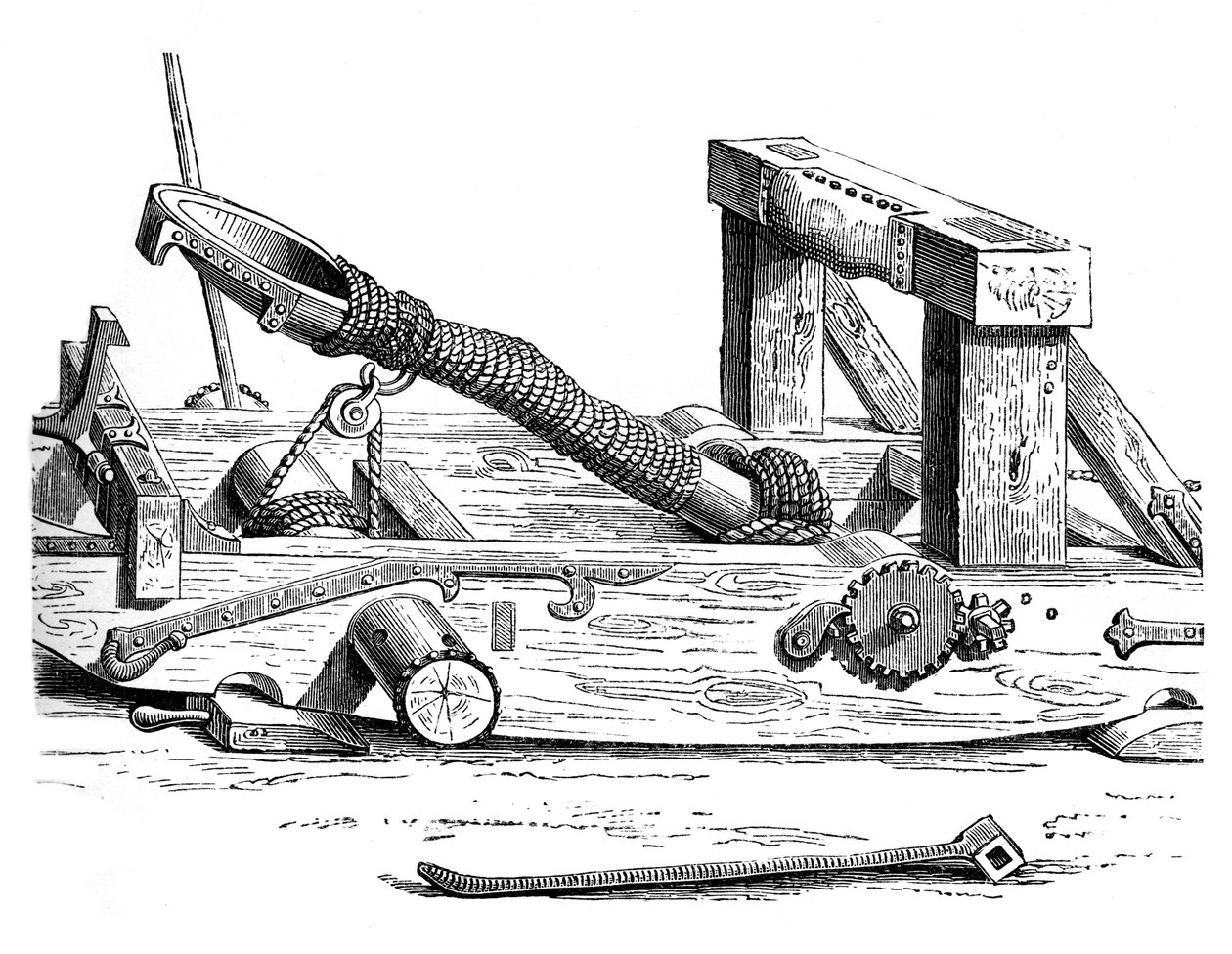 Mangonel, sodan moottori 1400-luvulla, 1870 tekijältä Unbekannt