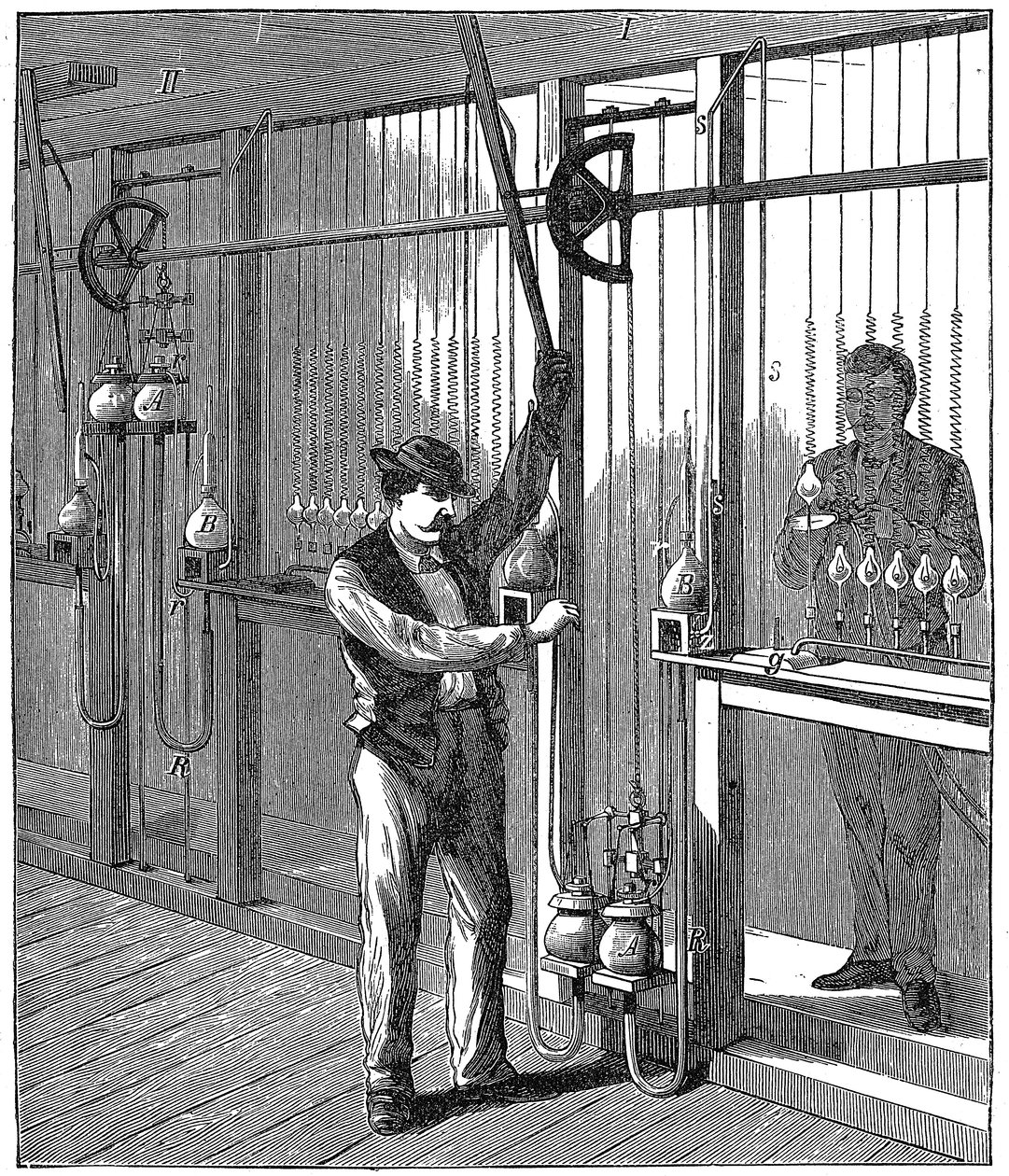 Sähkölamppujen valmistus, c1883 1896 tekijältä Unbekannt