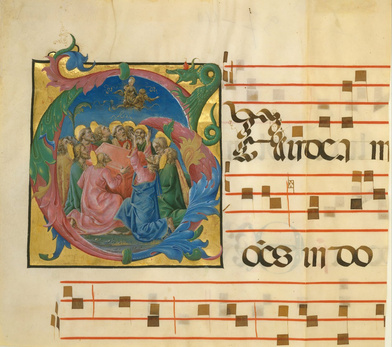 Käsikirjoitus valaistus Neitsyen taivaaseenastumisen kanssa alkuvaiheessa G..., italia, 1450-60. tekijältä Unbekannt