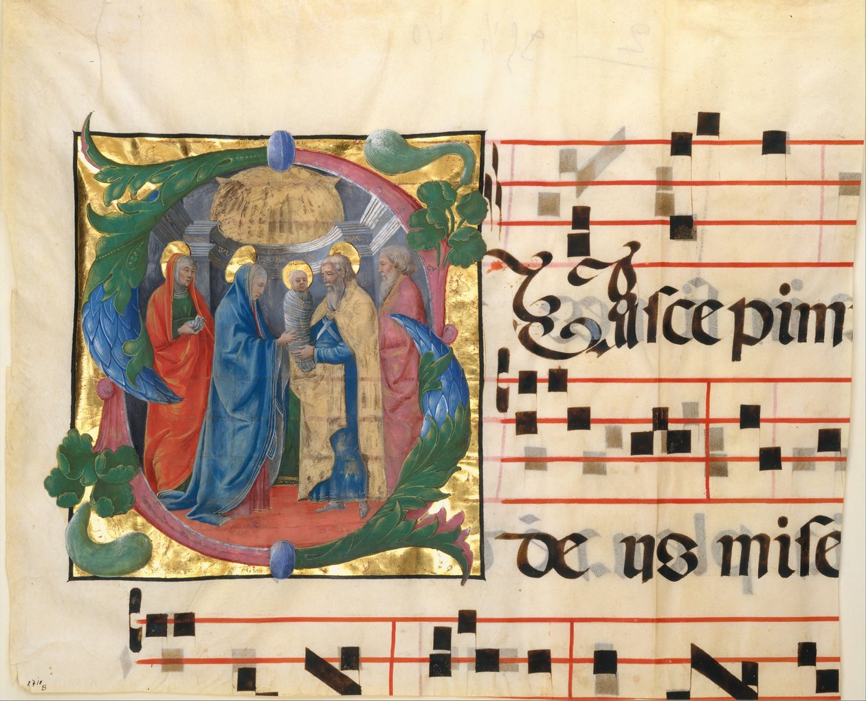 Käsikirjoituksen valaistus esittelyllä temppelissä alkukirjaimella S, asteittain, 1450-60. tekijältä Unbekannt