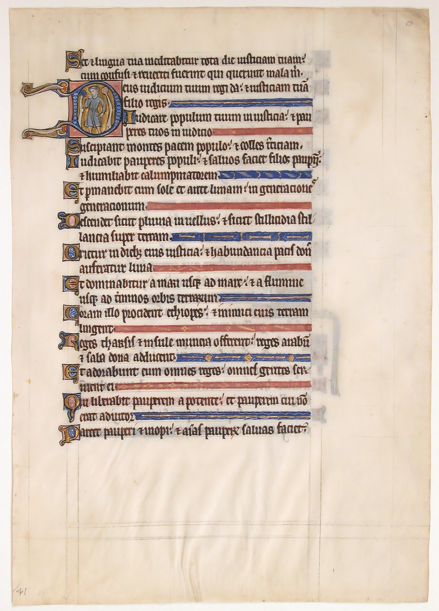 Kuninkaallisen psalterin käsikirjoituslehti 1200-luvulta. tekijältä Unbekannt