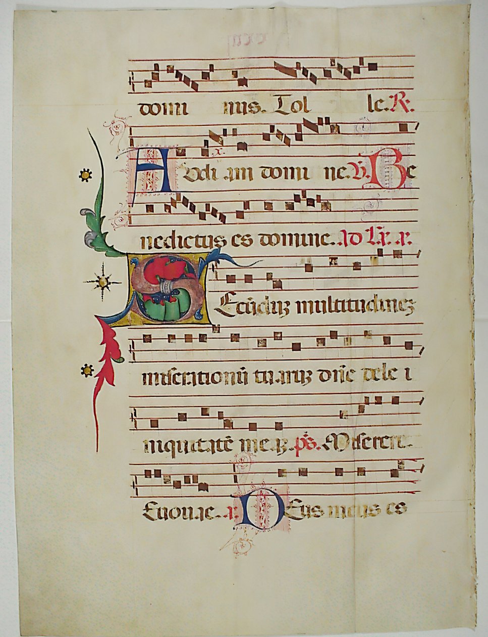 Käsikirjoituslehti S-kirjaimella, antifonaarista, italialainen, 1400-luku. tekijältä Unbekannt