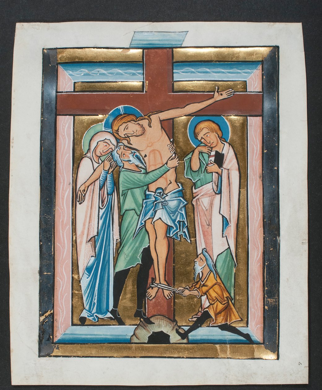 Käsikirjoitus lehti, jossa on kerros, psalterista, 1200-luvun puoliväli. tekijältä Unbekannt
