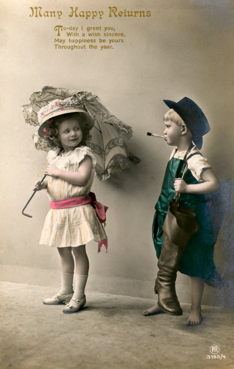 Happy Returns, syntymäpäiväkortti, c1900-1929 tekijältä Unbekannt