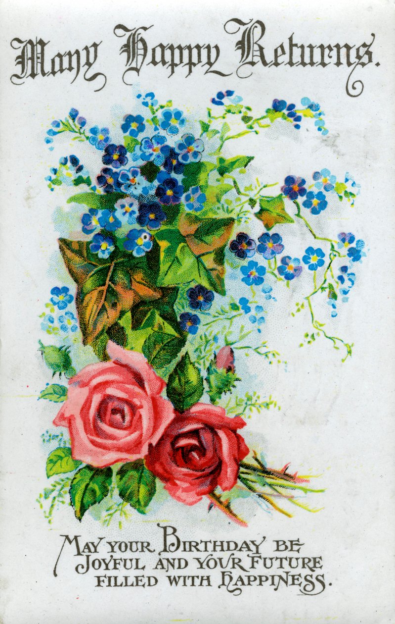 Happy Returns, syntymäpäiväkortti, vuodelta 1921 tekijältä Unbekannt