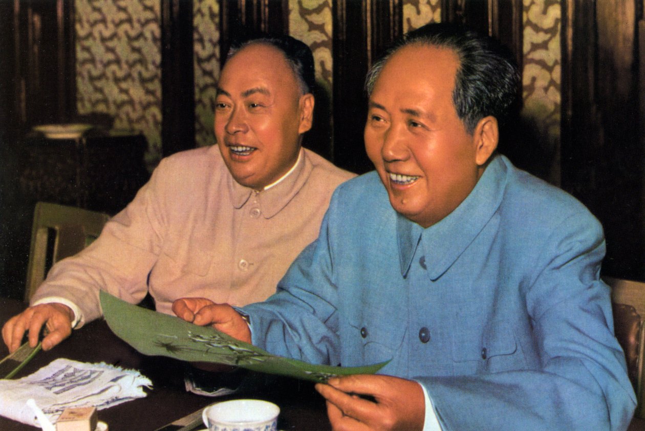 Mao Zedong ja Chen Yi i, Kiinan kommunistijohtajat, ovat olleet vuodesta 1960 tekijältä Unbekannt