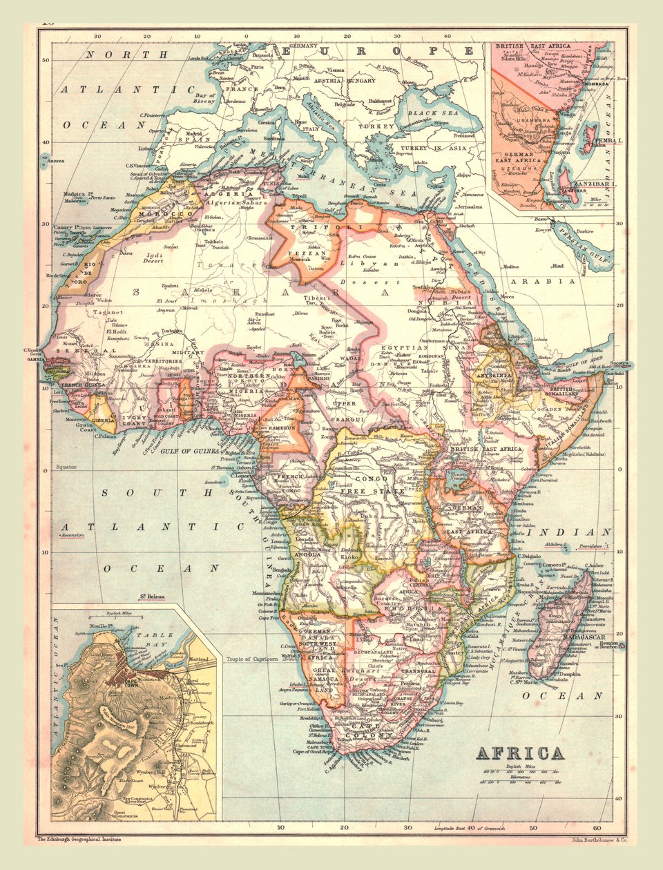 Afrikan kartta, 1902. tekijältä Unbekannt