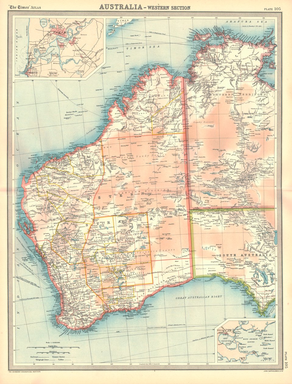 Australian kartta - läntinen osa tekijältä Unbekannt