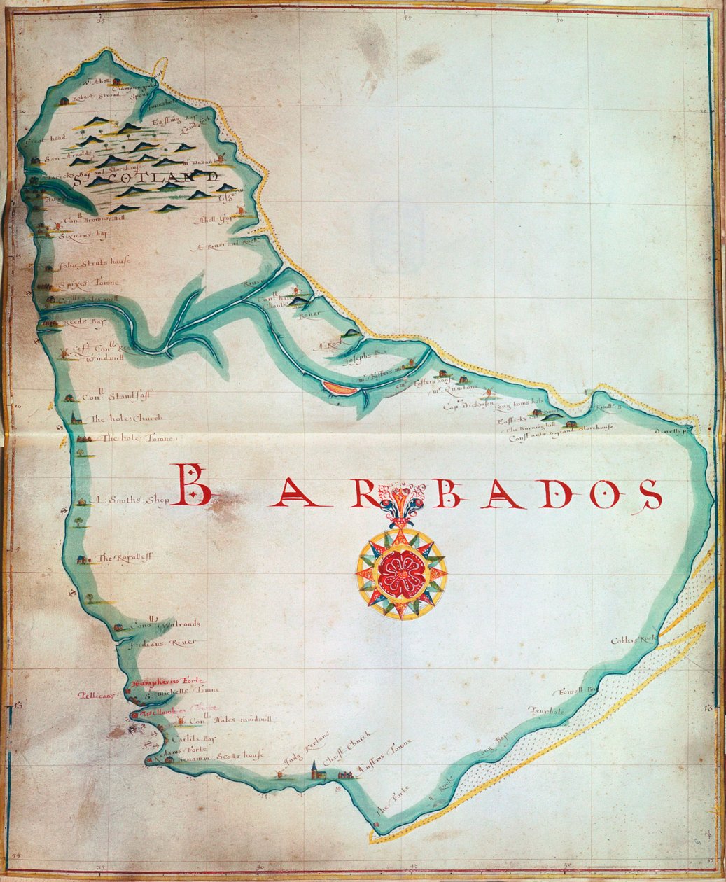 Barbadoksen kartta, 1683 tekijältä Unbekannt