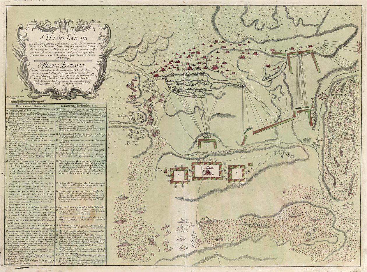 Kartta Savuchnyn taistelusta, 1739-1740 tekijältä Unbekannt