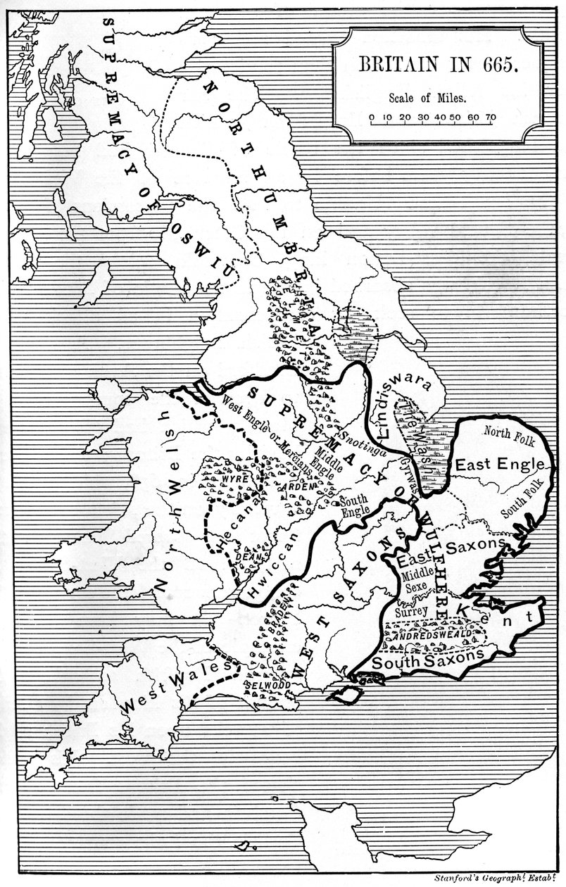 Britannian kartta vuodelta 665, 1892 tekijältä Unbekannt