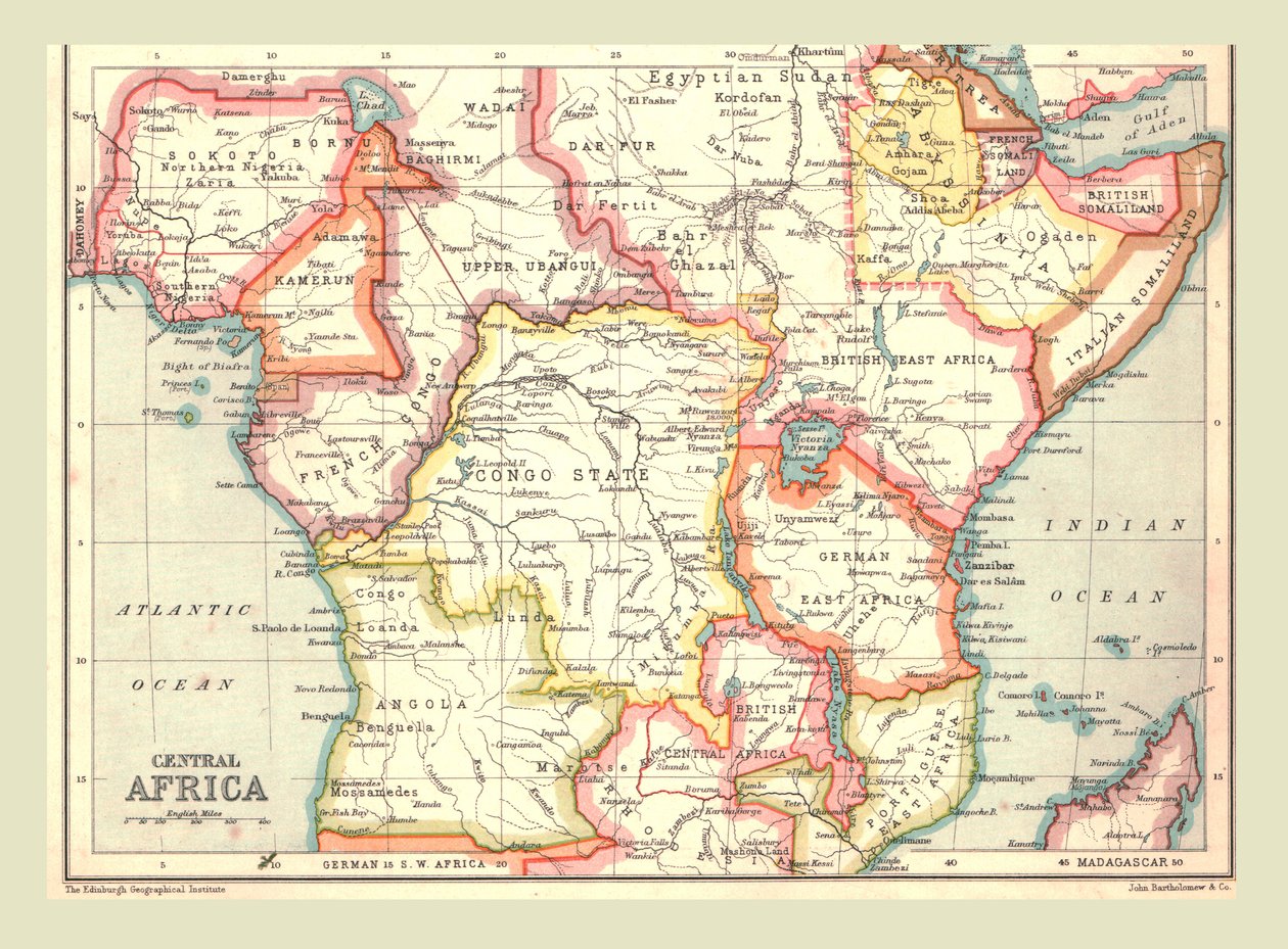 Keski-Afrikan kartta, 1902. tekijältä Unbekannt