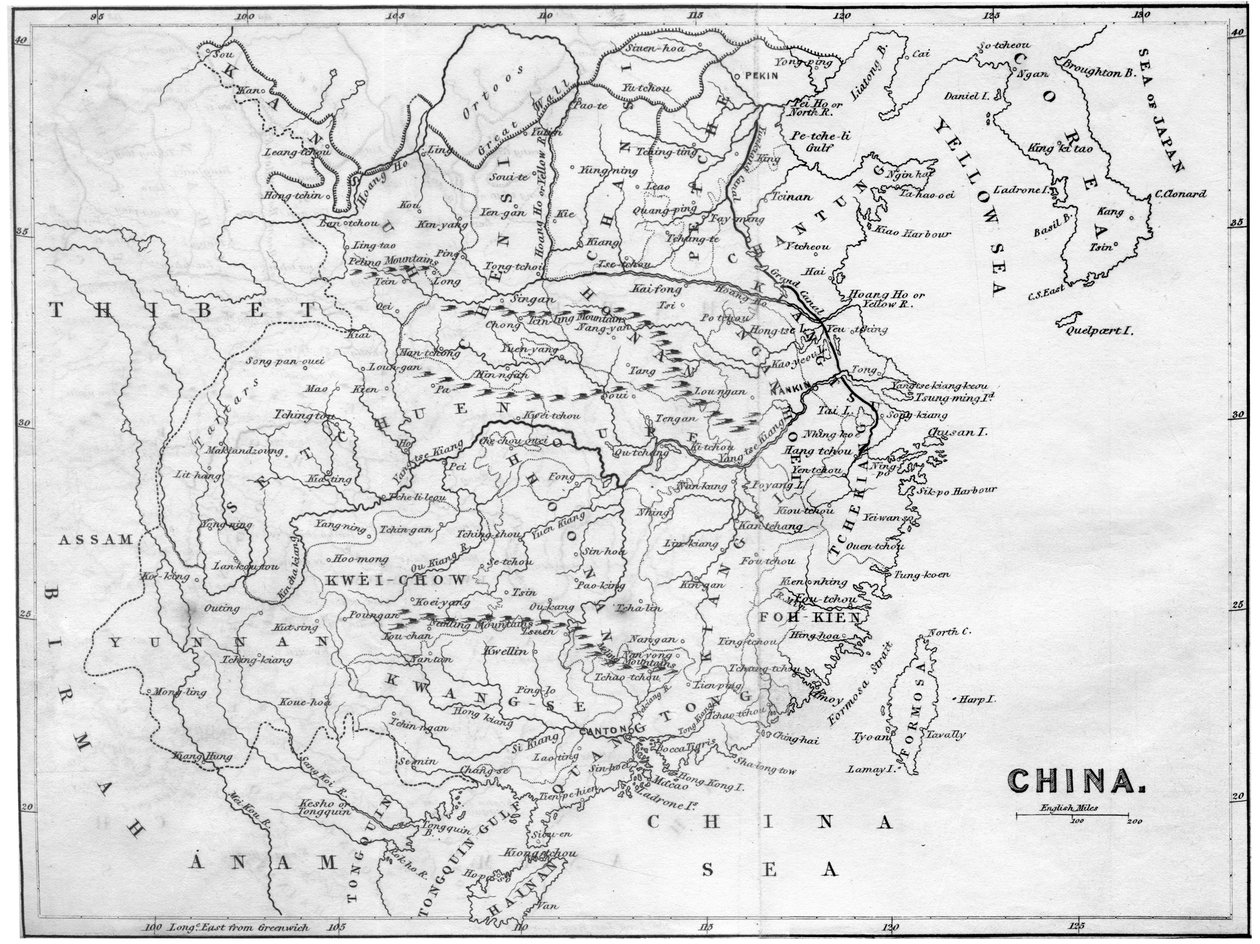 Kiinan kartta, 1847 tekijältä Unbekannt