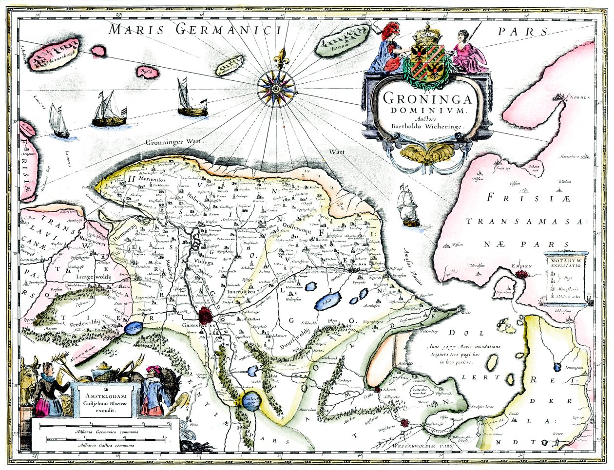 Kartta Groningenista, Alankomaista, 1600-luku tekijältä Unbekannt