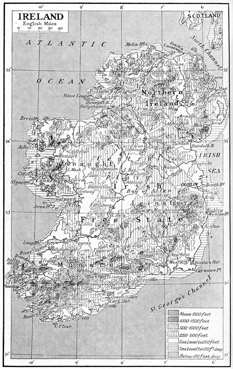 Irlannin kartta, 1930-luku tekijältä Unbekannt