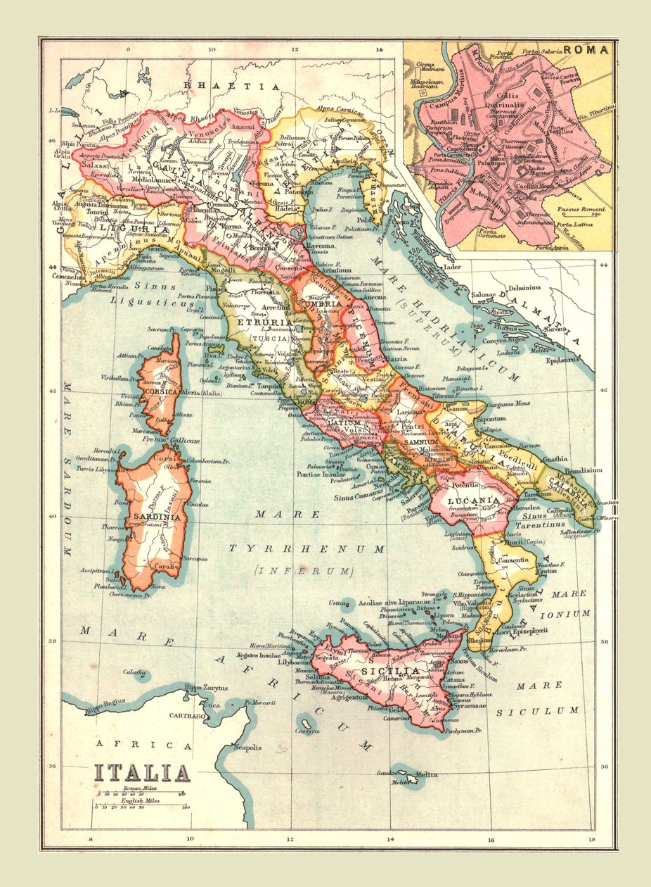 Italian kartta, 1902. tekijältä Unbekannt