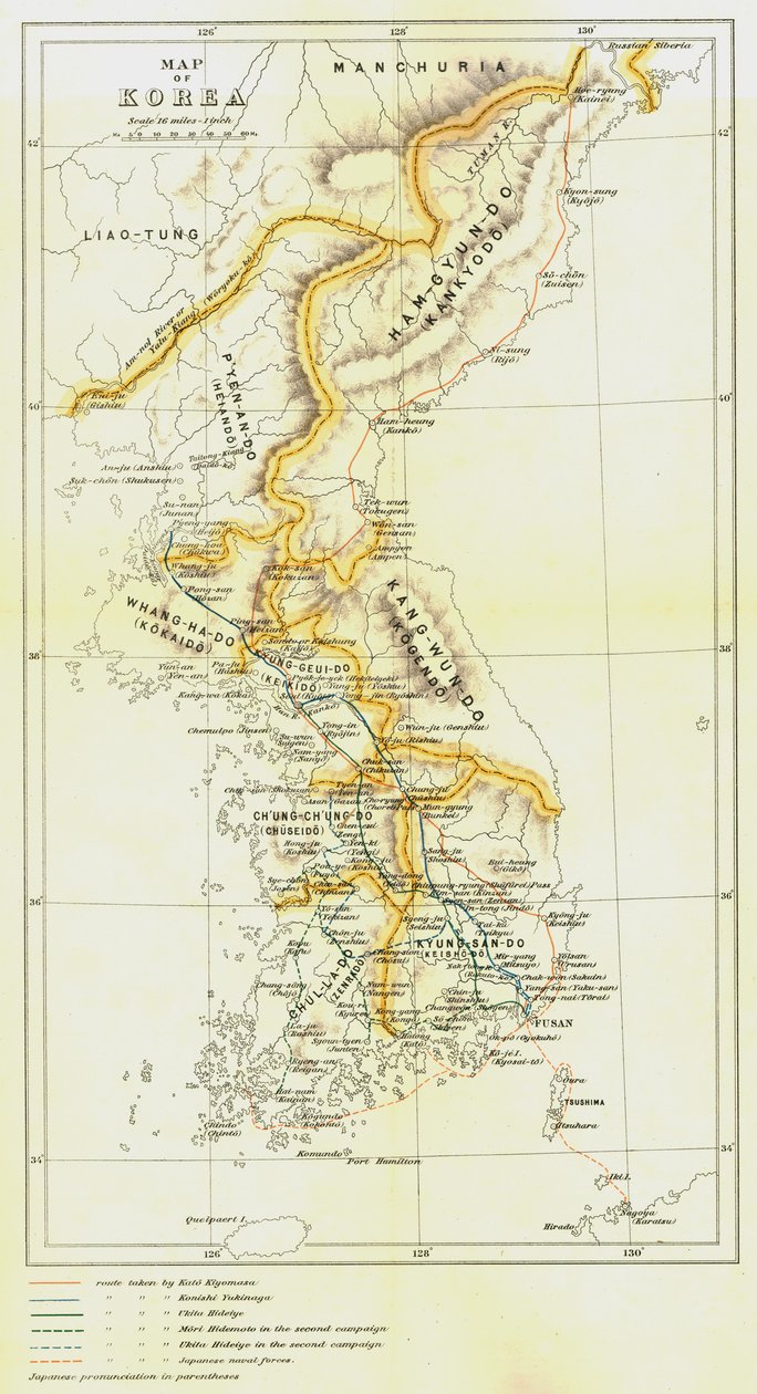 Korean kartta, 1903. tekijältä Unbekannt