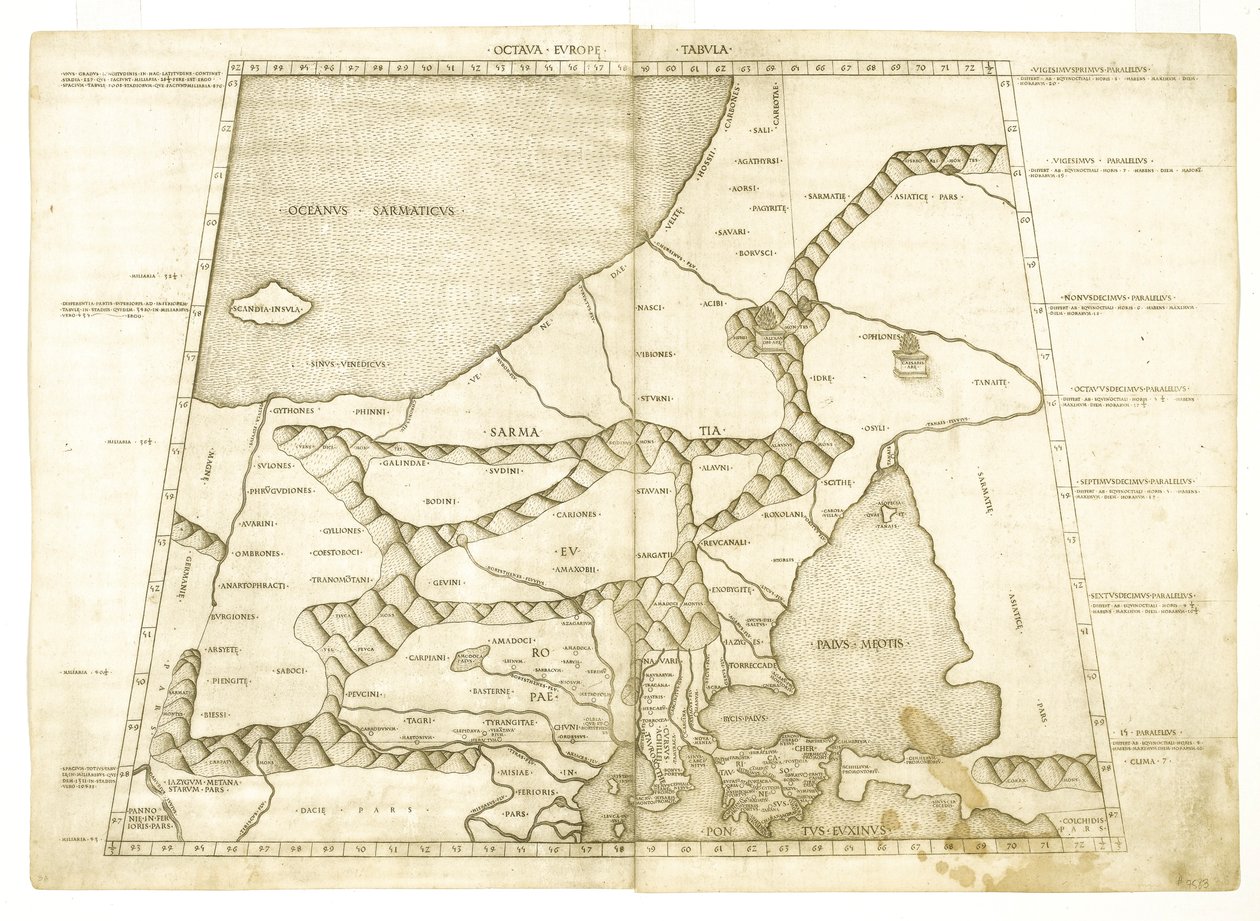 Muskovian kartta Ptolemaios Octava Europe Tabula tekijältä Unbekannt