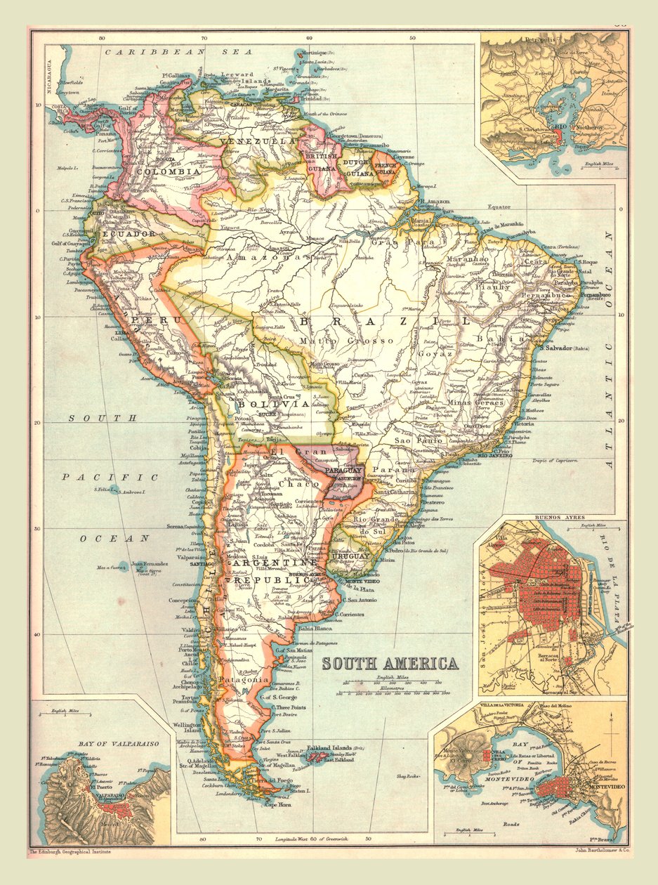 Etelä-Amerikan kartta, 1902. tekijältä Unbekannt