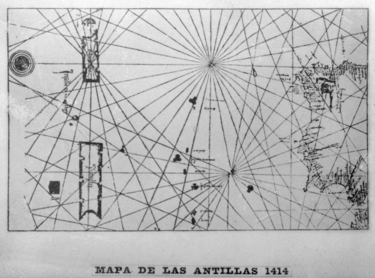 Antillien kartta, 1414 1919. tekijältä Unbekannt