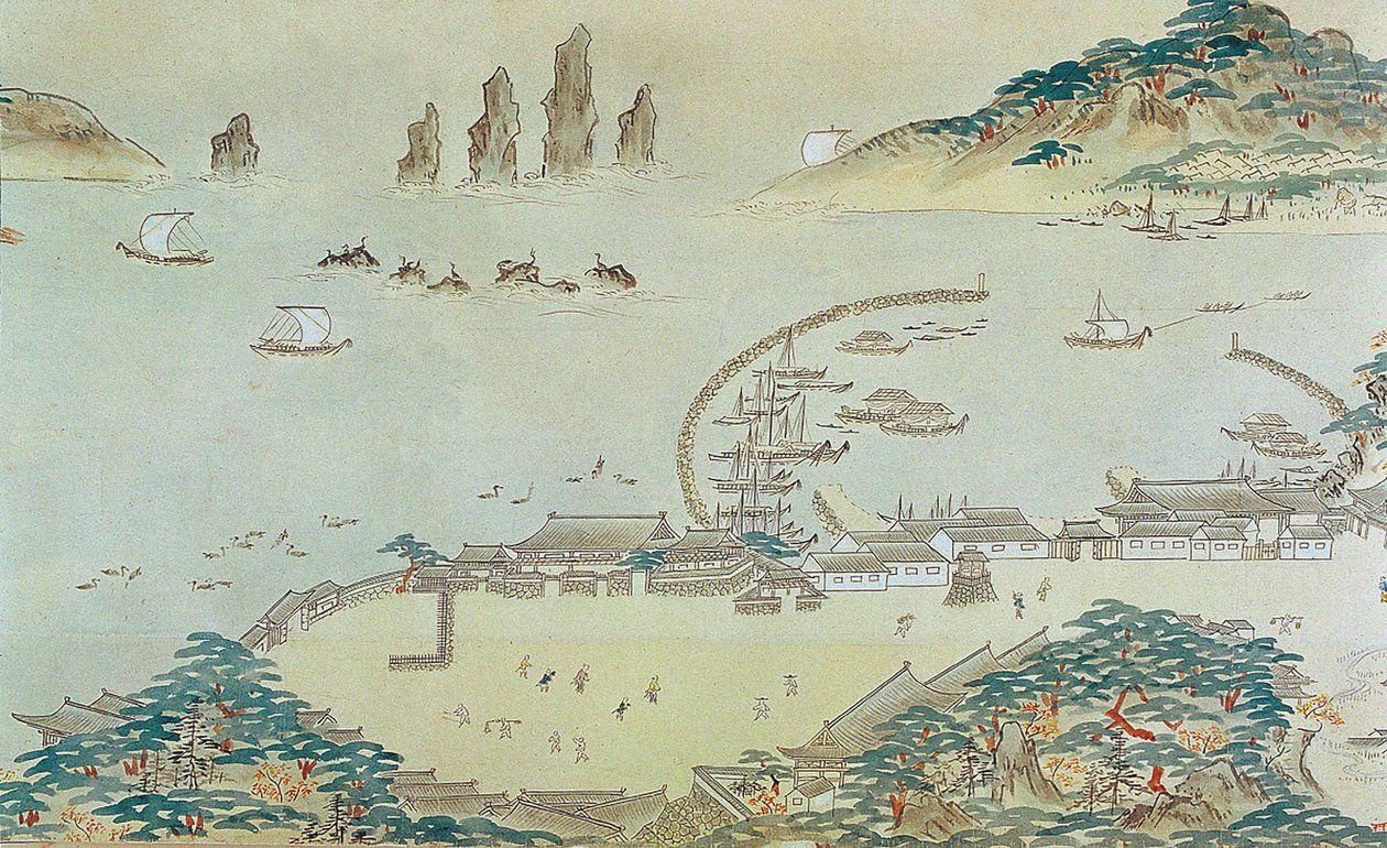 Kartta Choryang Waegwanista ja sen ympäristöstä Busanissa Joseonin aikana..., 1800-luku. tekijältä Unbekannt