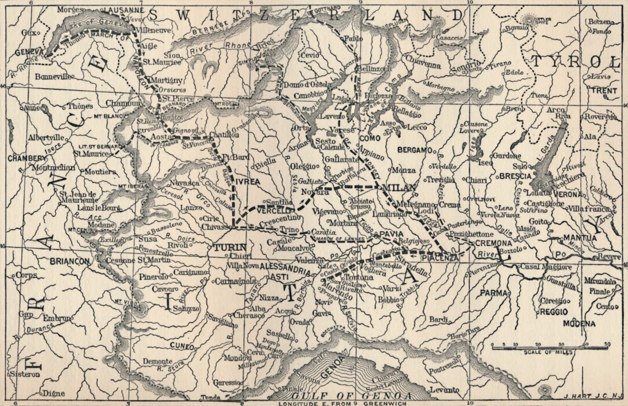 Marengon kampanjan kartta, 1800, 1896 tekijältä Unbekannt