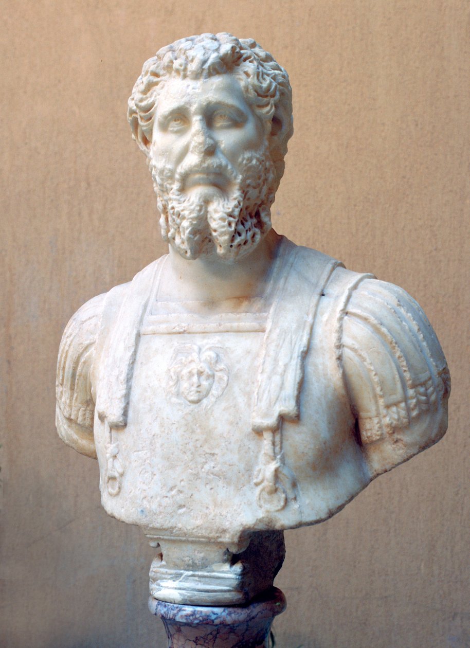 Rooman keisari Lucius Septimius Severuksen marmorinen rintakuva tekijältä Unbekannt