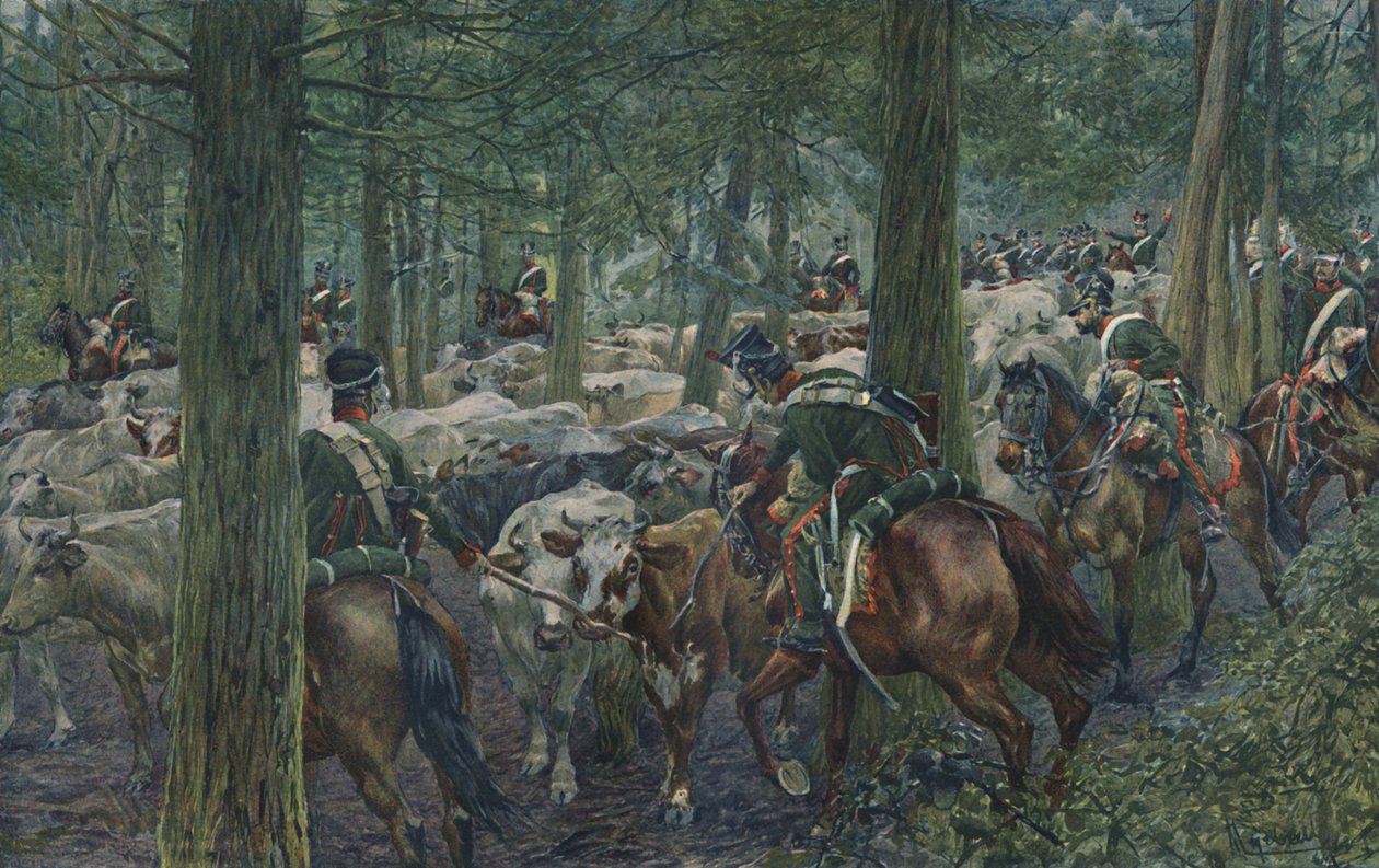 Marbots-sotilaat vetäytymässä, 1896 tekijältä Unbekannt