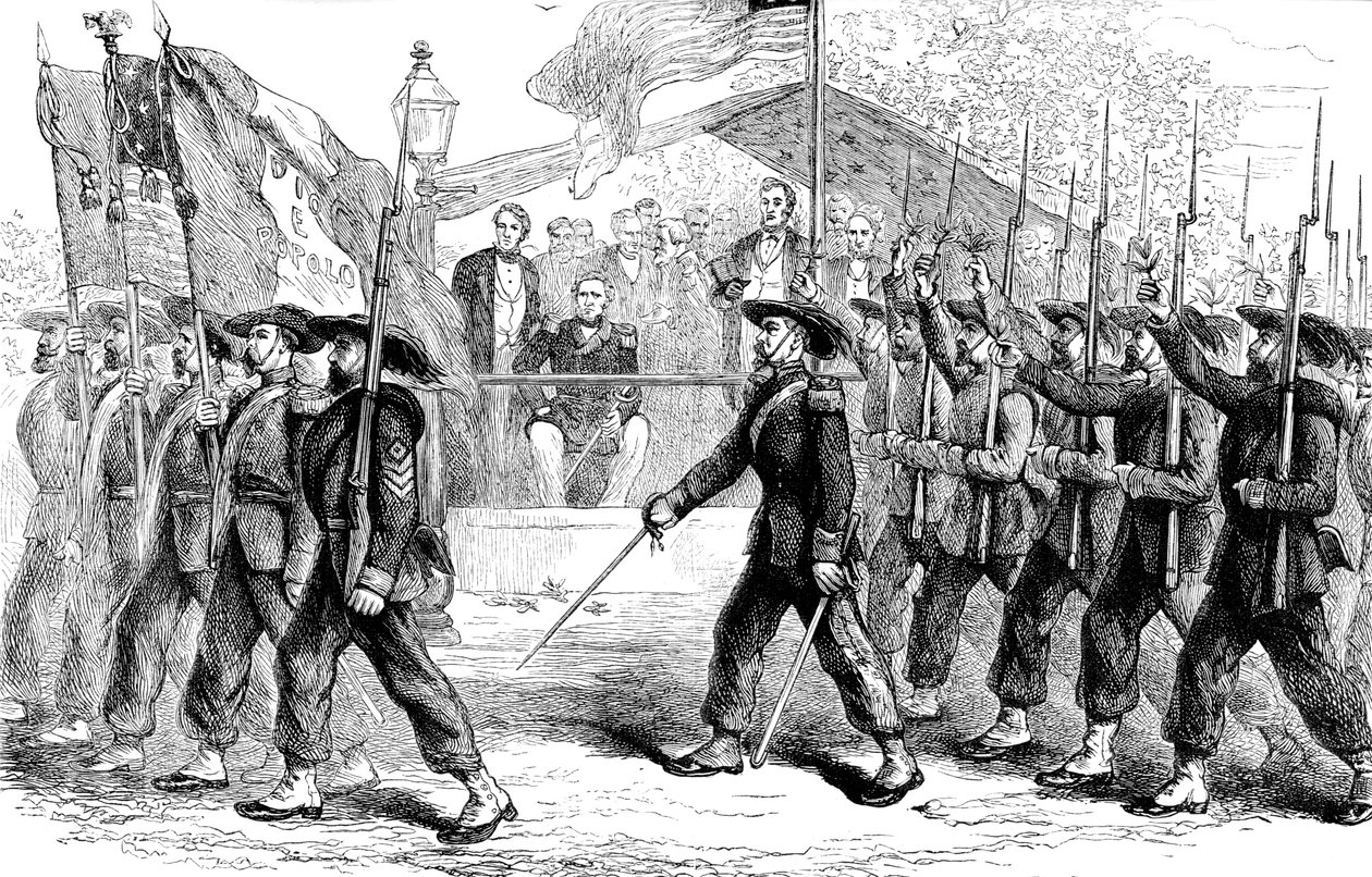 Garibaldi-kaartin maaliskuu menneisyys presidentti Lincolnin edessä, 1861-1865 c1880 tekijältä Unbekannt