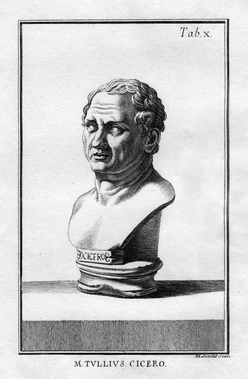 Marcus Tullius Cicero, roomalainen tutkija, kirjailija ja valtiomies 1. vuosisadalla eKr. tekijältä Unbekannt