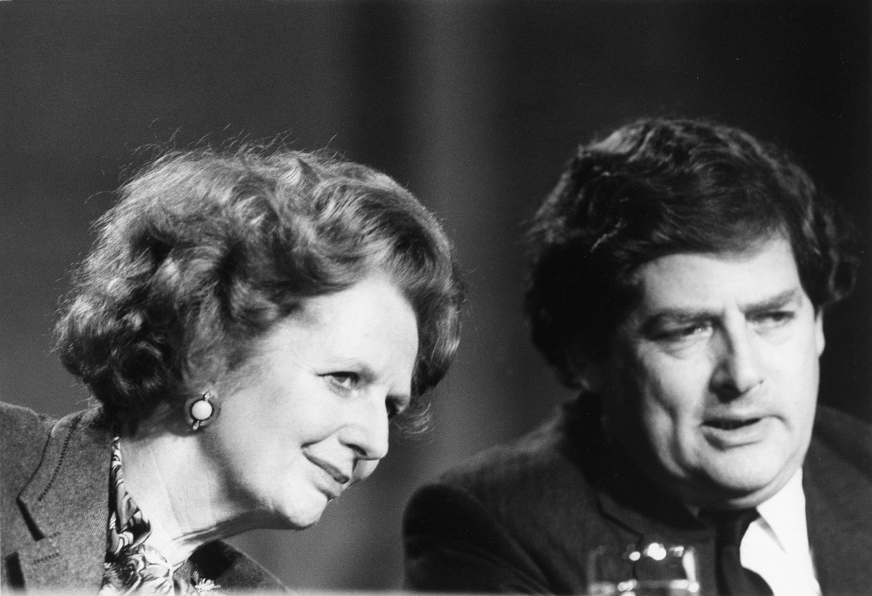 Margaret Thatcher ja Nigel Lawson, brittiläiset poliitikot, 1980-luku tekijältä Unbekannt