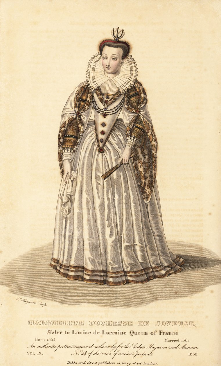 Marguerite, Joyeusen herttuatar, Anne de Joyeusen vaimo, Louise de Lorraine, Ranskan kuningattaren sisar tekijältä Unbekannt