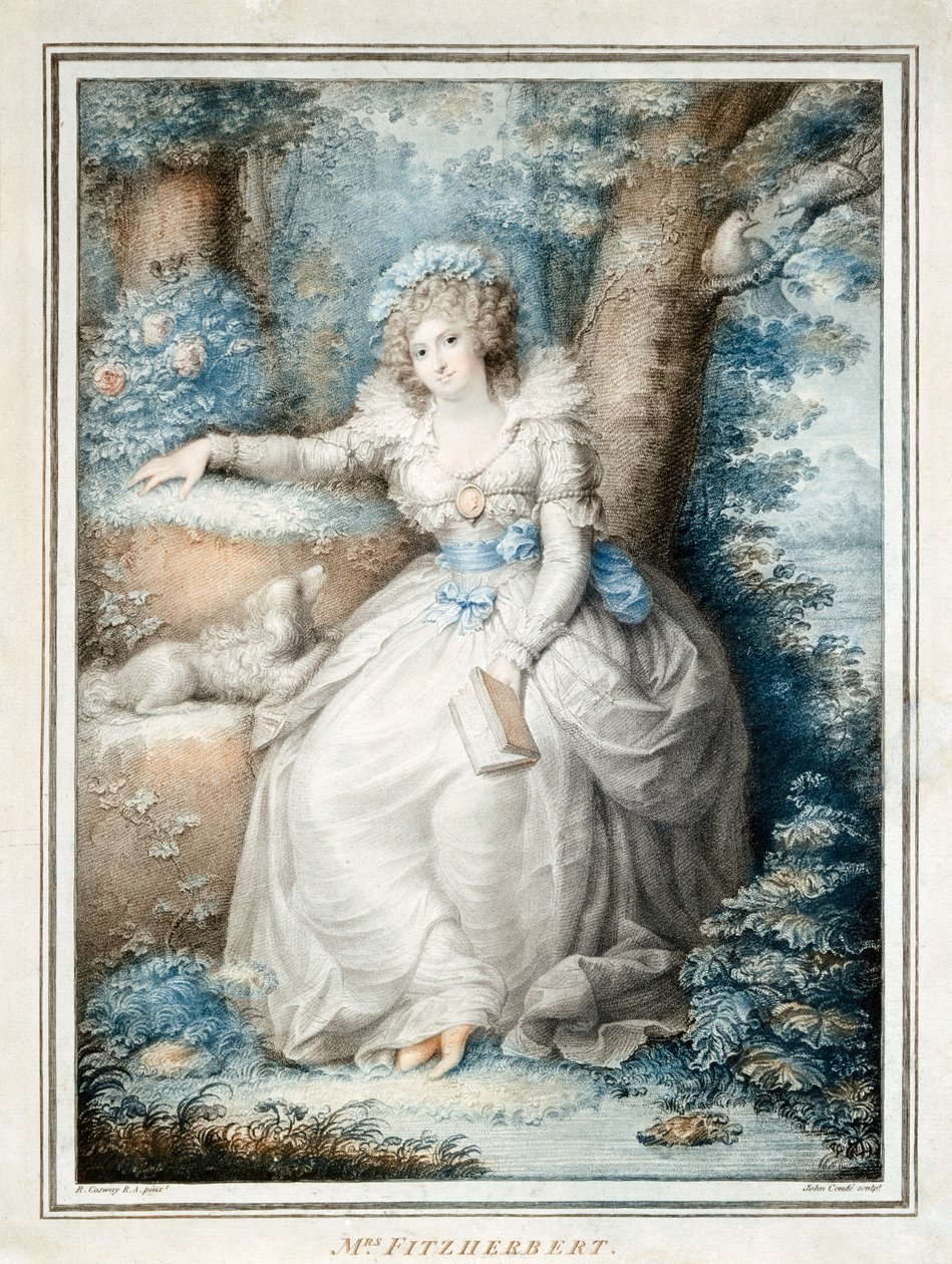 Maria Fitzherbert, kuningas Yrjö IV:n seuralainen ennen kuin hänestä tuli kuningas, 1800-luku tekijältä Unbekannt