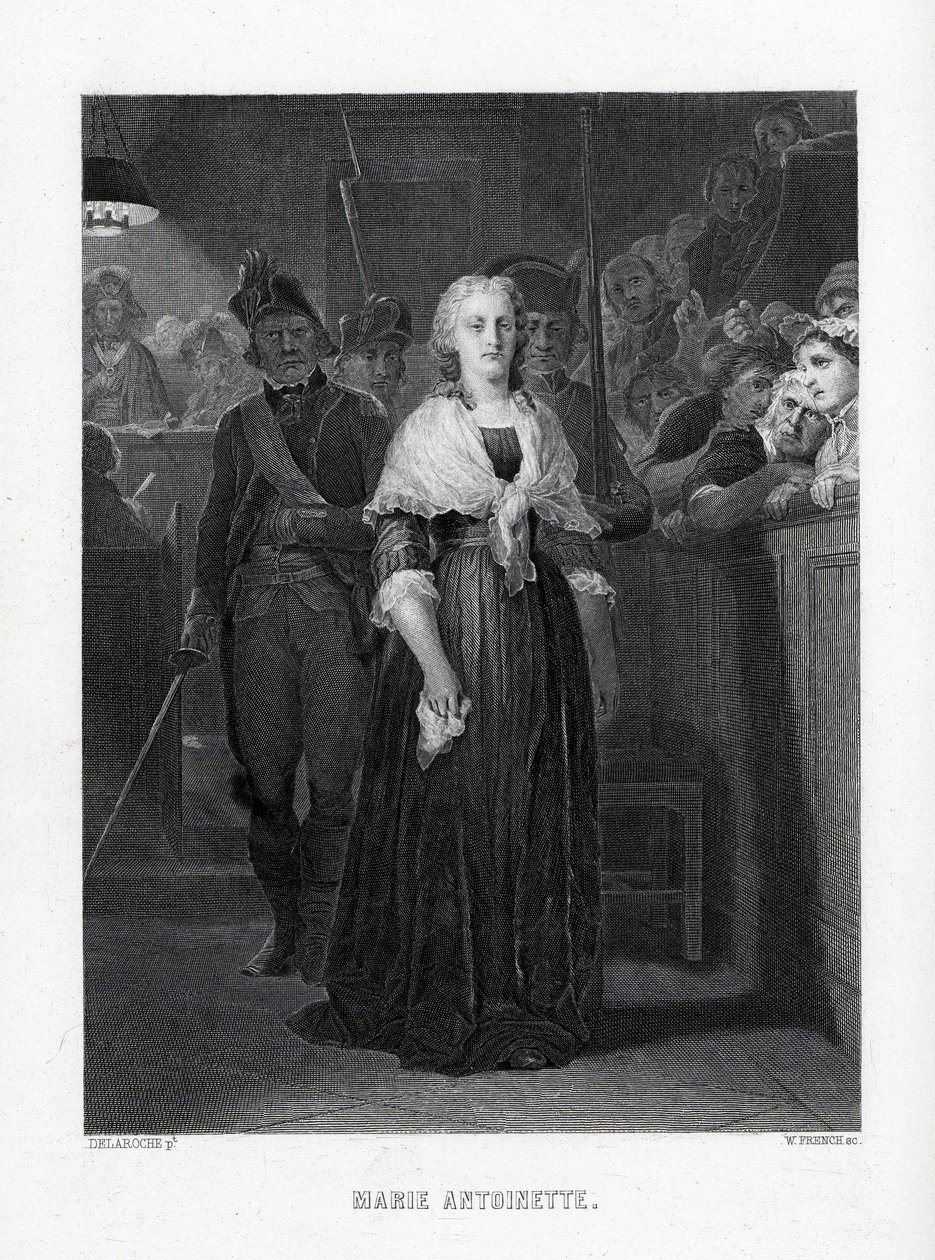 Marie Antoinette lähtee vuosikongressista tuomion jälkeen, 1882 tekijältä Unbekannt