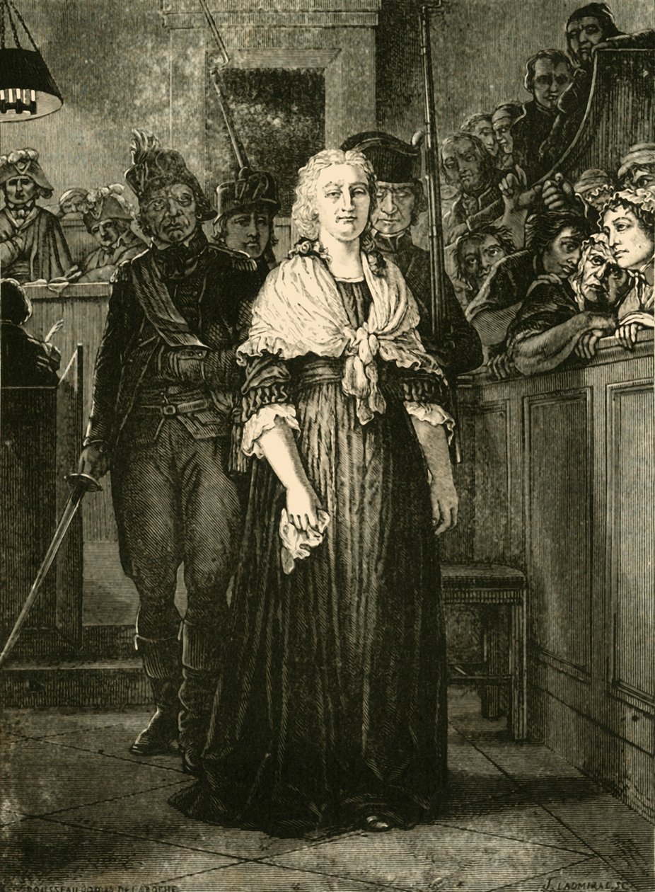 Marie Antoinette eroaa vallankumoustuomioistuimesta, 1793, 1890. tekijältä Unbekannt