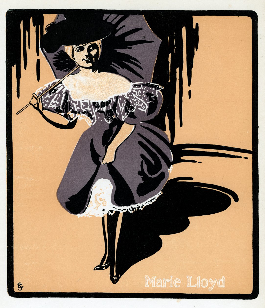Marie Lloyd 1870-1922, englantilainen musiikkisalin laulaja, 1800-luvun loppu tekijältä Unbekannt
