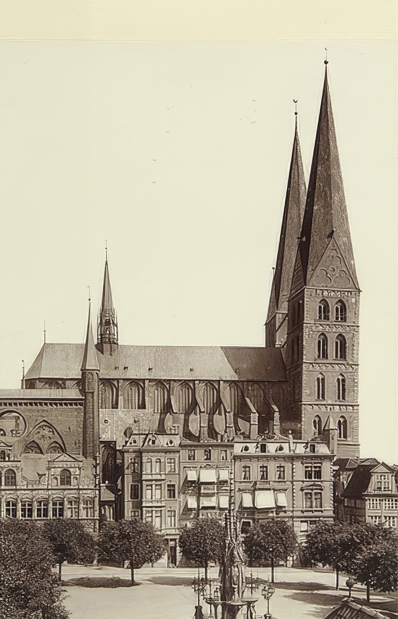 Marienkirche Lübeckissä. Noin 1900 tekijältä Unbekannt