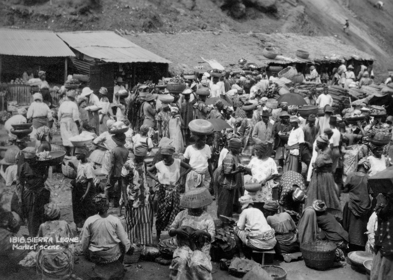 Markkinat, Sierra Leone, 1900-luku tekijältä Unbekannt