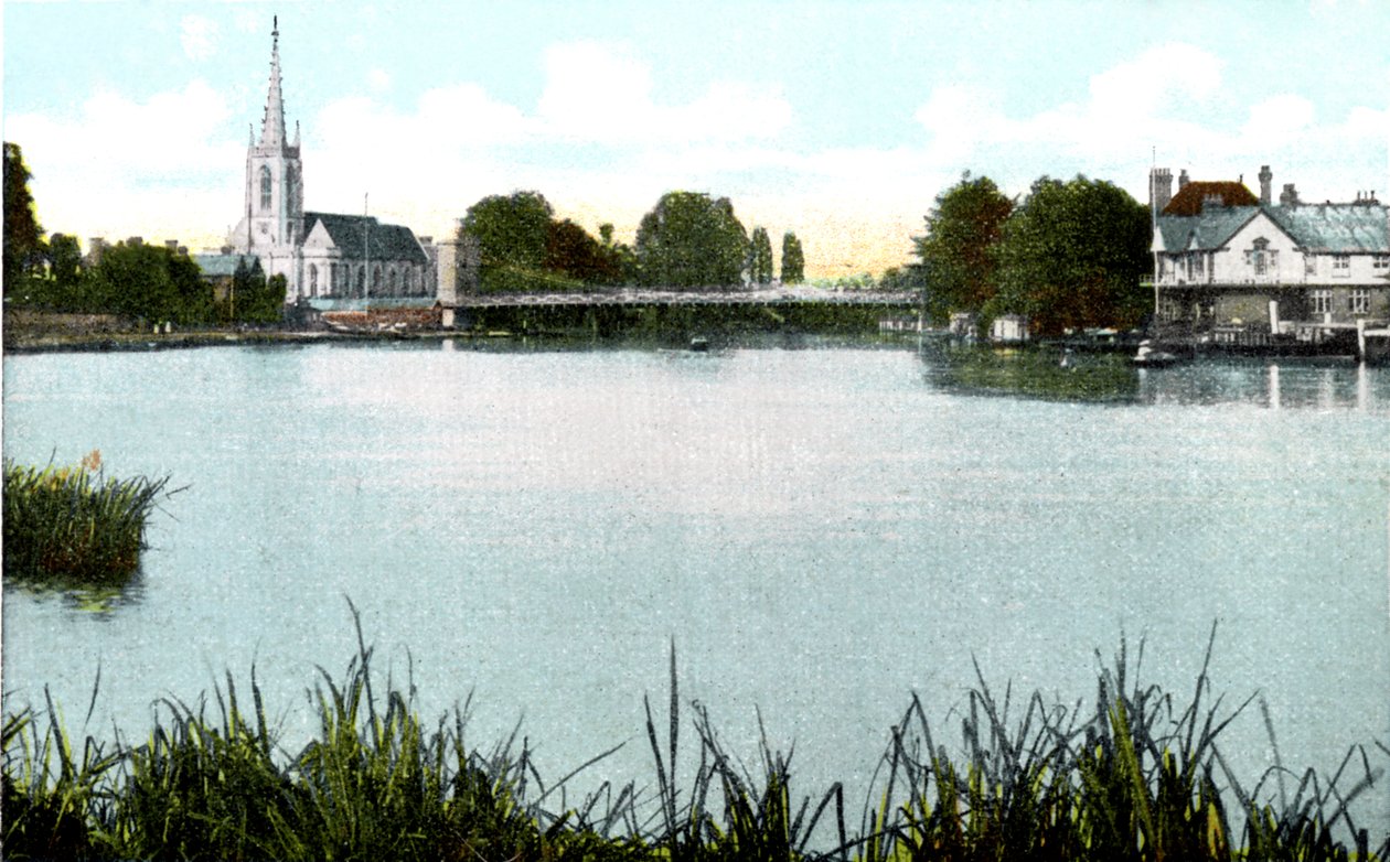 Marlowin silta ja kirkko, Buckinghamshire, 1900-luku tekijältä Unbekannt