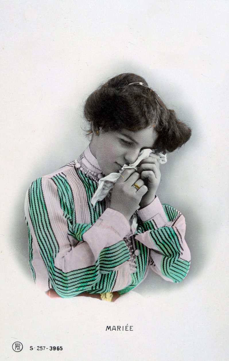 Naimisissa, ranskalainen vintage-postikortti, c1900 tekijältä Unbekannt