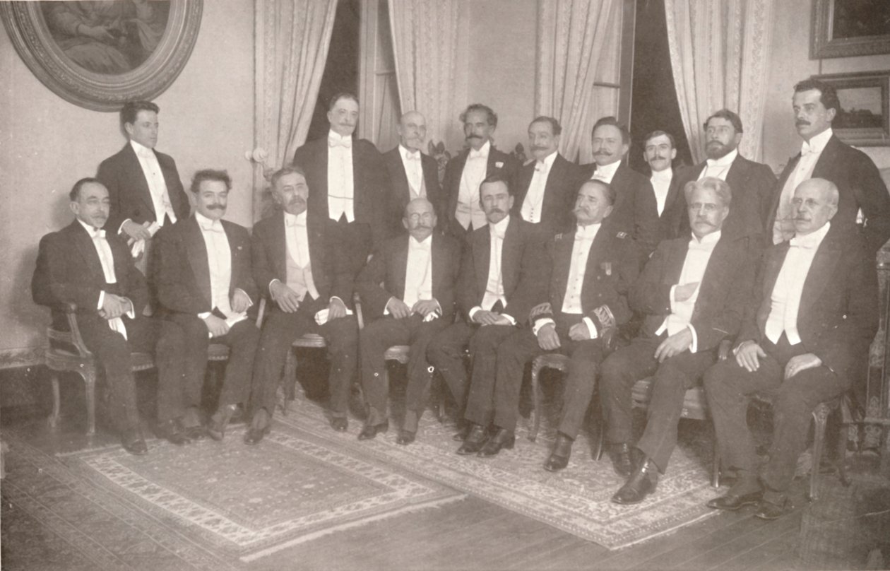 Marsalkka Hermes da Fonseca valtiosihteerien ja neuvonantajiensa kanssa, 1914 tekijältä Unbekannt