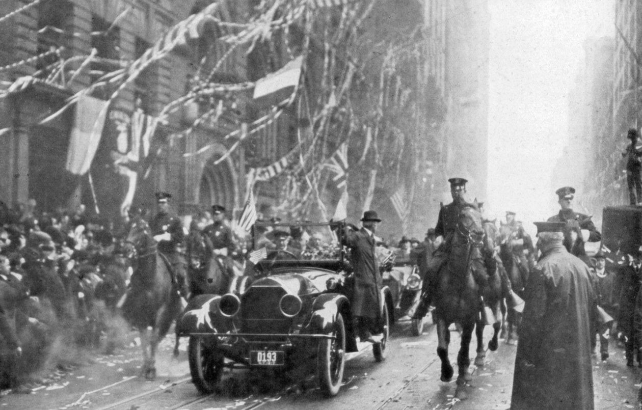 Marsalkka Joffre ja Viviani saapuvat New Yorkiin, ensimmäinen maailmansota, 9. toukokuuta 1917 tekijältä Unbekannt