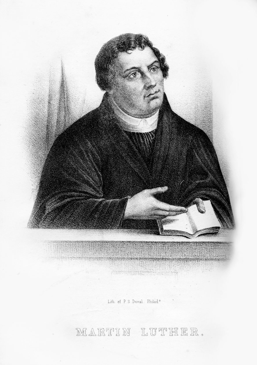 Martin Luther, saksalainen teologi, augustinolainen munkki ja kirkollinen uudistaja, 1854 tekijältä Unbekannt