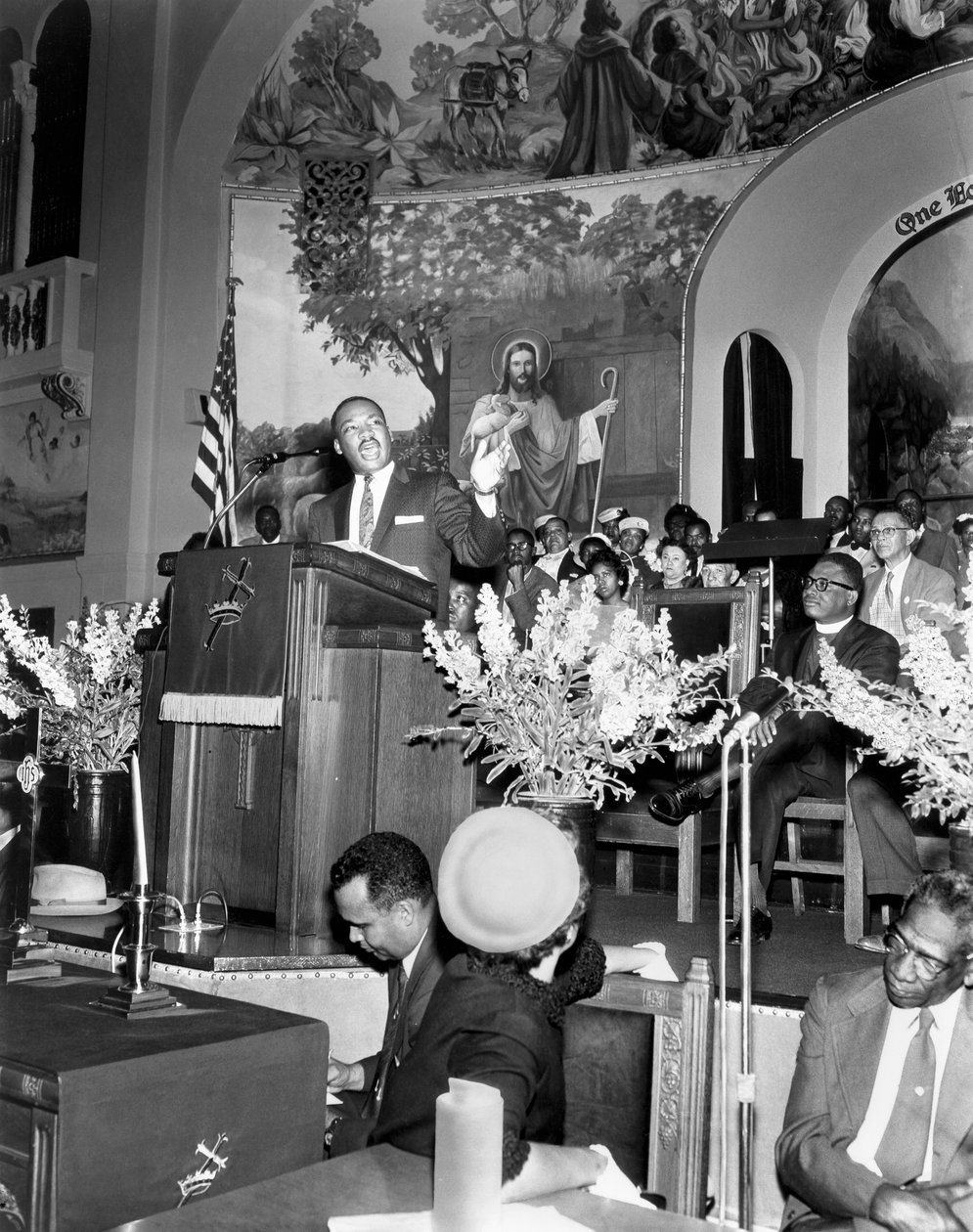 Martin Luther King Jr, yhdysvaltalainen musta kansalaisoikeusaktivisti, vuodelta 1968 tekijältä Unbekannt