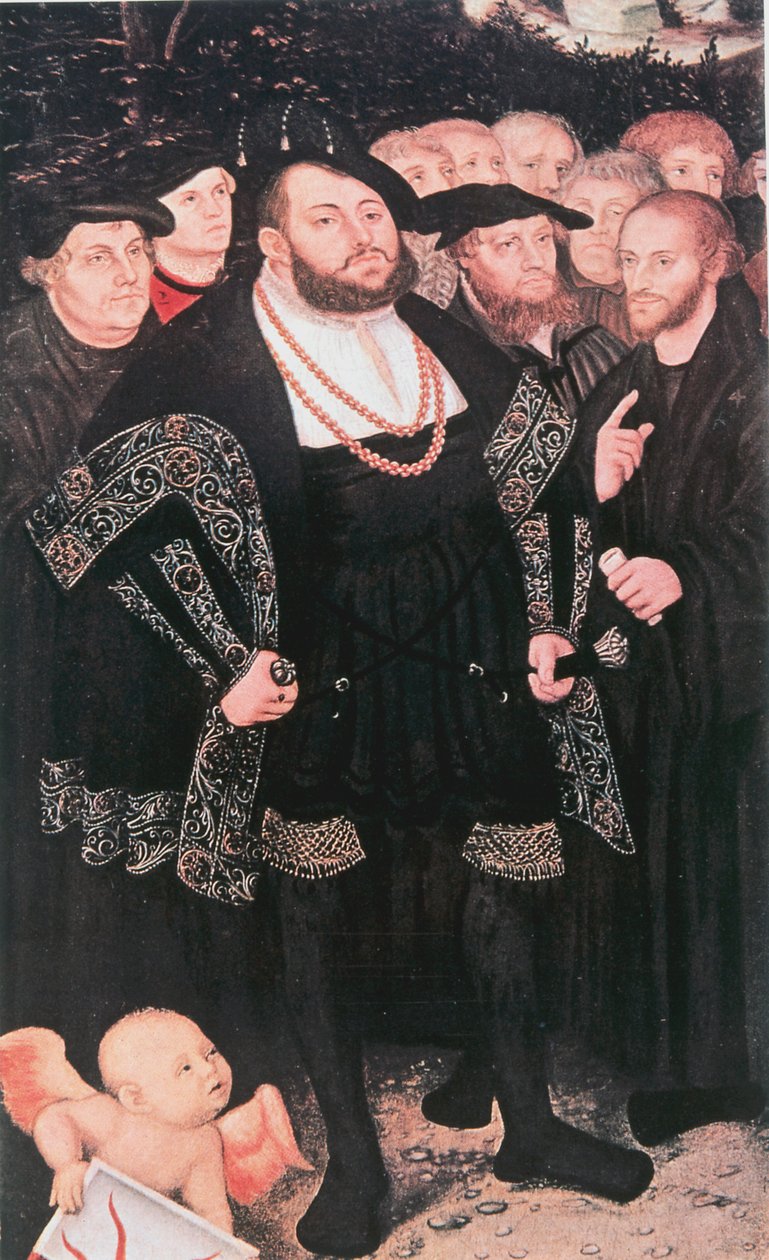 Martti Luther uskonpuhdistajien kanssa, n. 1530 tekijältä Unbekannt