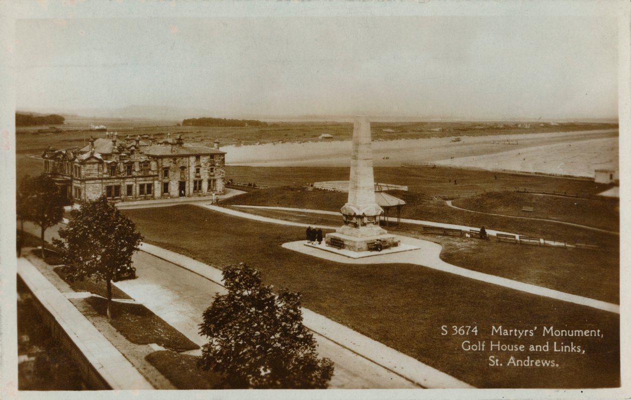 Marttyyrien muistomerkki, Golf House and Links, St. Andrews, c1900. tekijältä Unbekannt