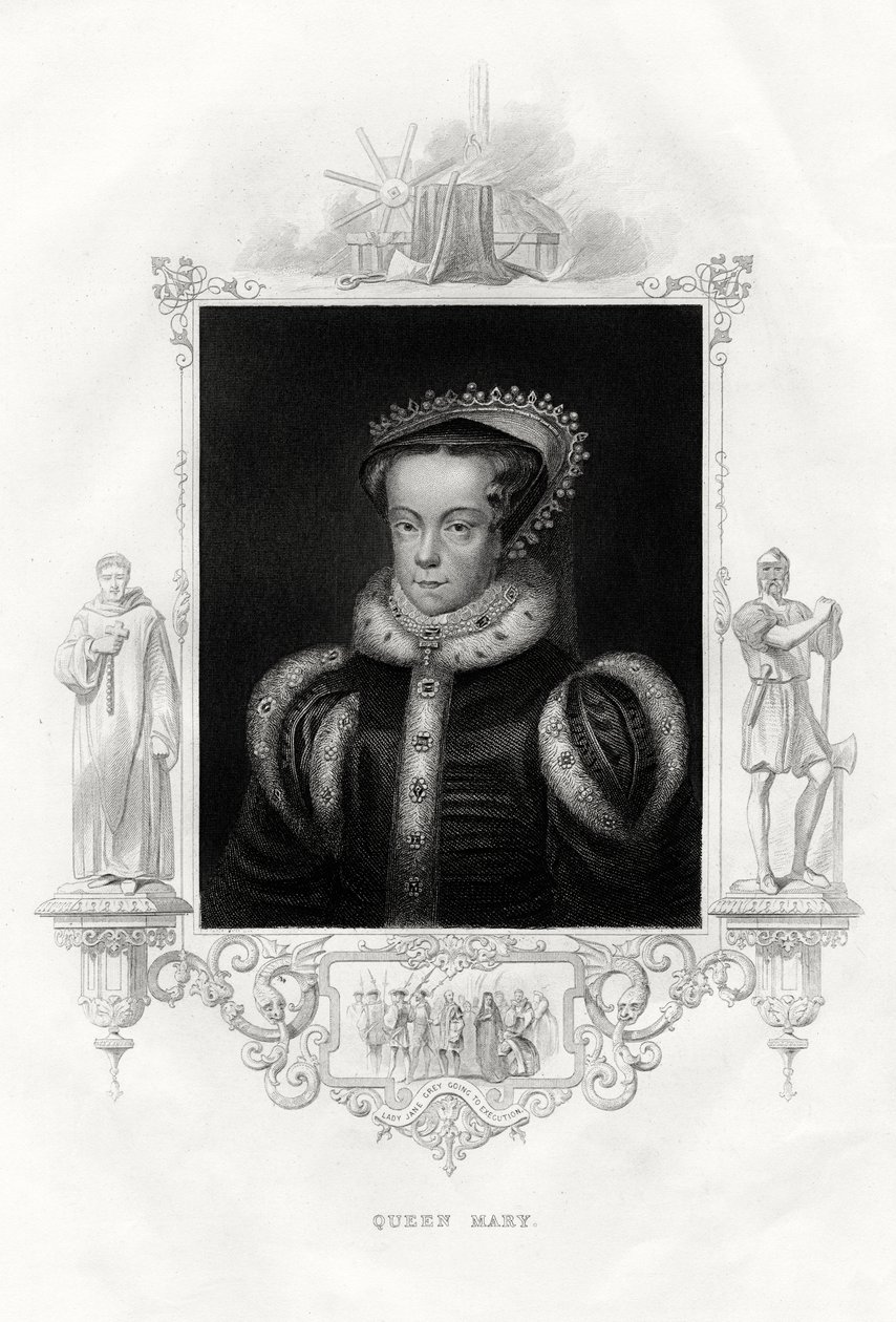 Maria I 1516-1558, joka tunnetaan myös nimellä Mary Tudor, 1860 tekijältä Unbekannt